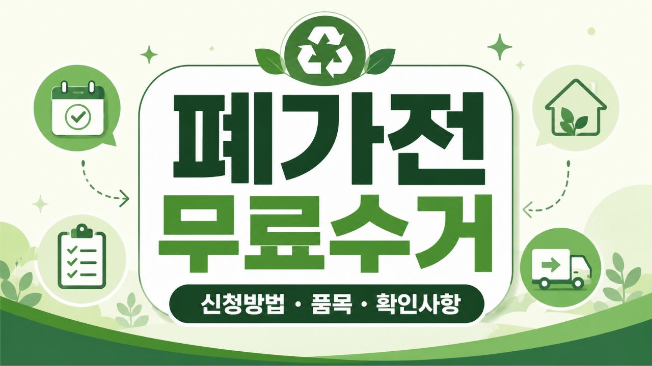 폐가전 무상수거 신청 방법과 수거 품목, 예약 전 확인사항 안내