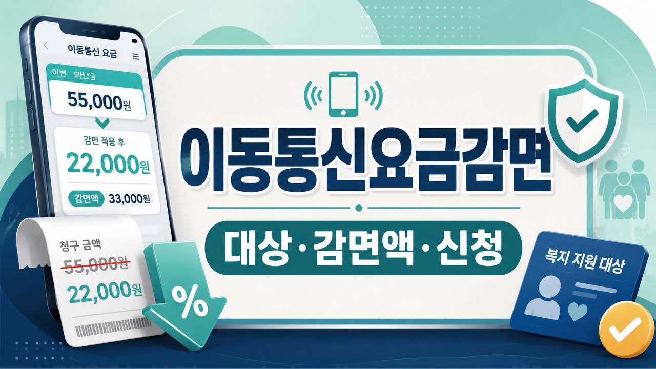 이동통신요금감면 대상과 감면액, 신청 방법을 안내하는 썸네일