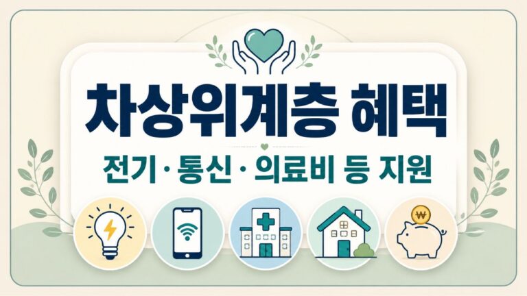 차상위계층 혜택 전기 통신 의료비 등 지원 안내