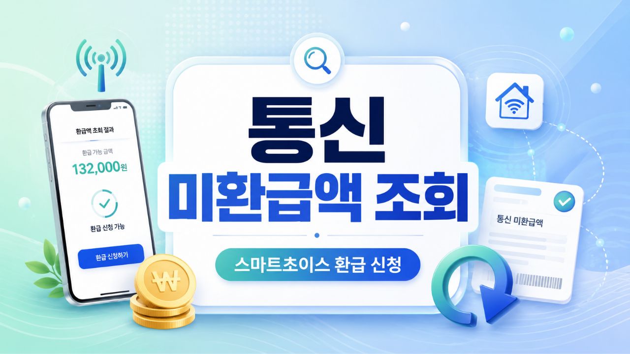 통신 미환급액 조회와 스마트초이스 환급 신청을 나타낸 안내 이미지